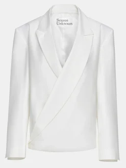 Source Unknown Accessoires-Baia Boxy Wrap Blazer, Blanc