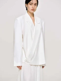 Source Unknown Accessoires-Baia Boxy Wrap Blazer, Blanc