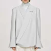 Source Unknown Accessoires-Baia Boxy Wrap Blazer, Gainsboro Gris