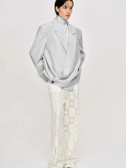 Source Unknown Accessoires-Baia Boxy Wrap Blazer, Gainsboro Gris