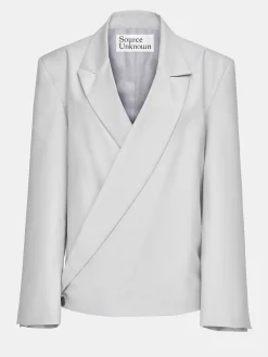 Source Unknown Accessoires-Baia Boxy Wrap Blazer, Gainsboro Gris