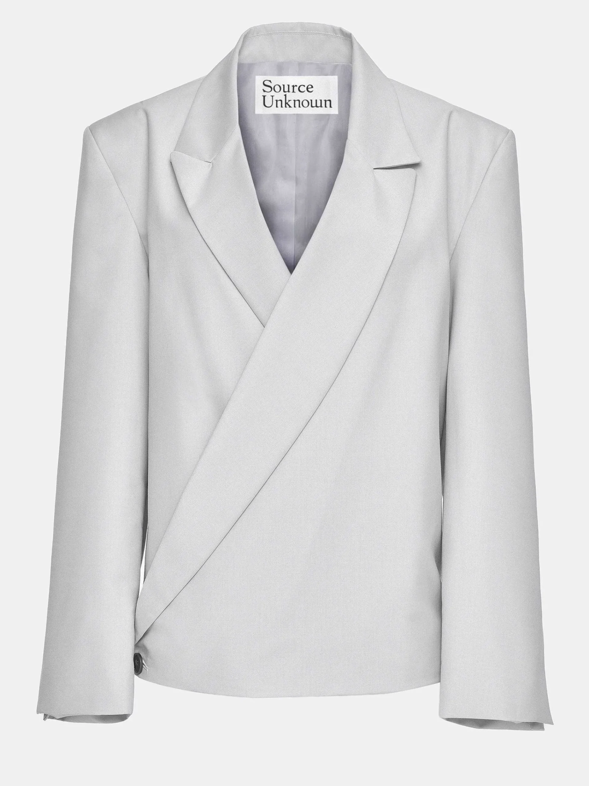 Source Unknown Accessoires-Baia Boxy Wrap Blazer, Gainsboro Gris
