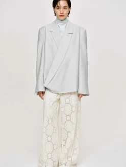 Source Unknown Accessoires-Baia Boxy Wrap Blazer, Gainsboro Gris