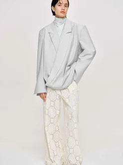 Source Unknown Accessoires-Baia Boxy Wrap Blazer, Gainsboro Gris