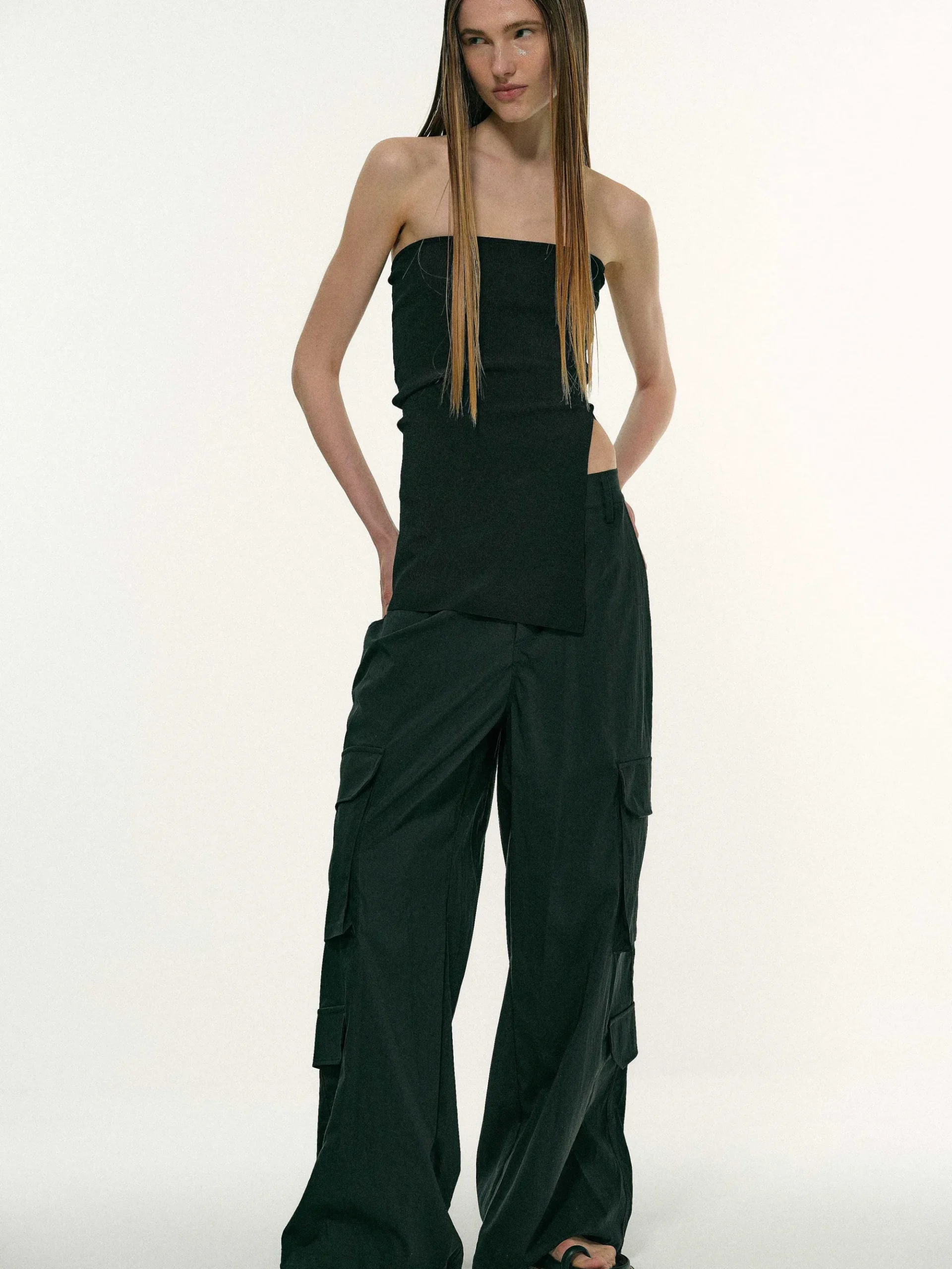 Source Unknown Accessoires-Bandeau Long Fendu, Noir