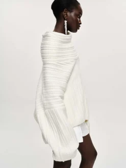 Source Unknown Accessoires-Becca Pull Surdimensionne En Tricot A Rouleau Haut, Blanc