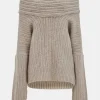 Source Unknown Accessoires-Becca Pull Surdimensionne En Tricot A Rouleau Haut, Noix De Coco