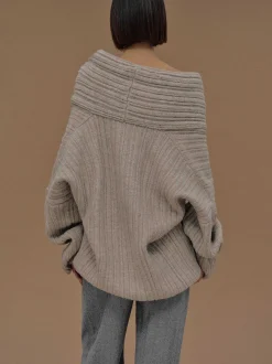 Source Unknown Accessoires-Becca Pull Surdimensionne En Tricot A Rouleau Haut, Noix De Coco
