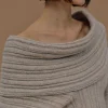 Source Unknown Accessoires-Becca Pull Surdimensionne En Tricot A Rouleau Haut, Noix De Coco