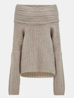 Source Unknown Accessoires-Becca Pull Surdimensionne En Tricot A Rouleau Haut, Noix De Coco