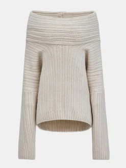 Source Unknown Accessoires-Becca Pull Surdimensionne En Tricot A Rouleau Haut, Bouleau