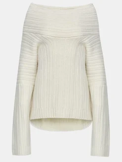 Source Unknown Accessoires-Becca Pull Surdimensionne En Tricot A Rouleau Haut, Blanc