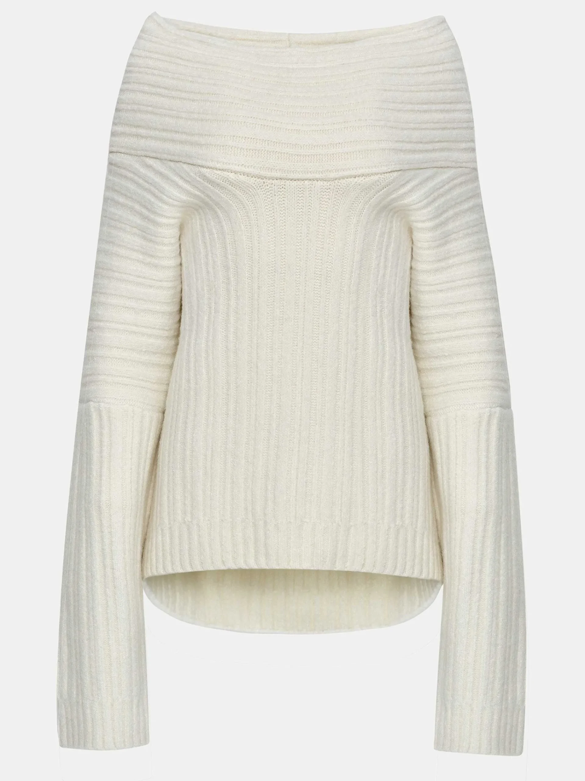Source Unknown Accessoires-Becca Pull Surdimensionne En Tricot A Rouleau Haut, Blanc
