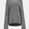 Source Unknown Accessoires-Becca Pull Surdimensionne En Tricot A Rouleau Haut, Gris Tempete