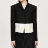 Source Unknown Accessoires-Blazer Bicolore, Noir/Ivoire