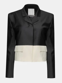 Source Unknown Accessoires-Blazer Bicolore, Noir/Ivoire