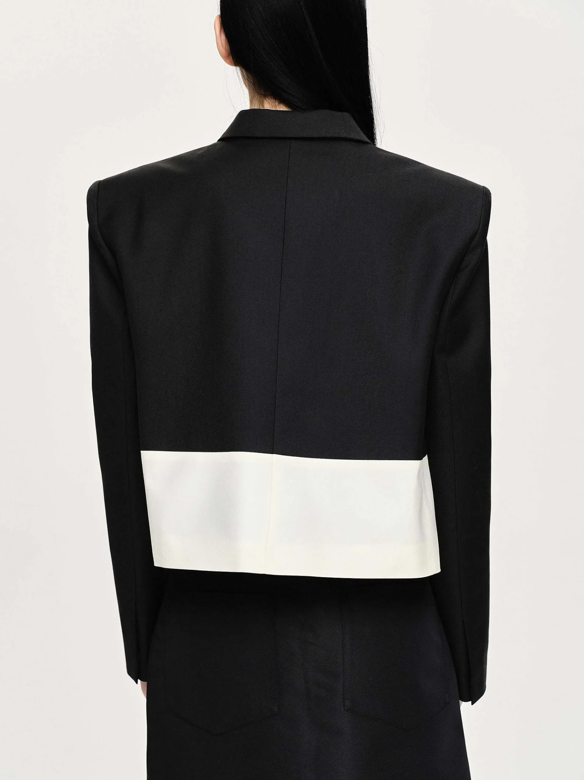 Source Unknown Accessoires-Blazer Bicolore, Noir/Ivoire
