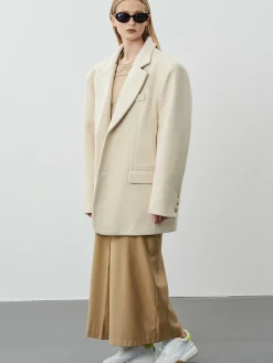 Source Unknown Accessoires-Blazer Boyfriend Surdimensionne Hayk, Creme