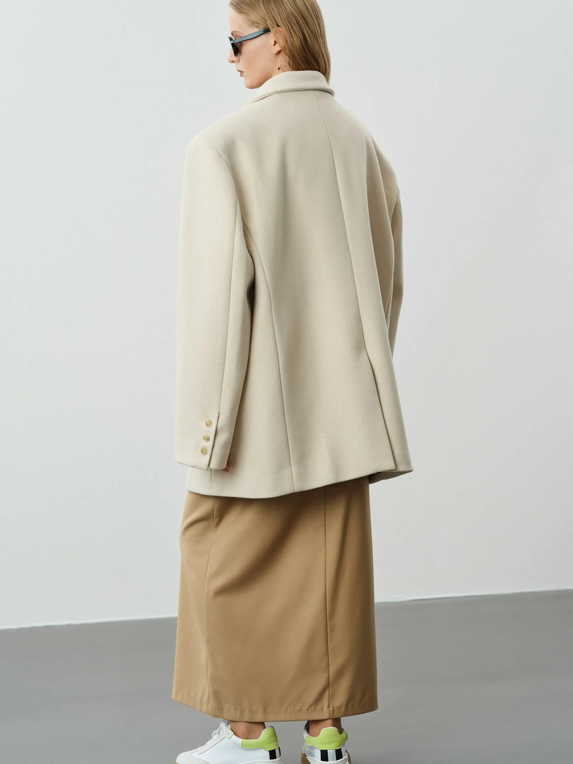 Source Unknown Accessoires-Blazer Boyfriend Surdimensionne Hayk, Creme