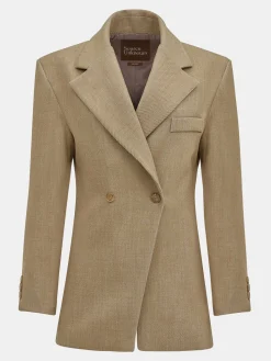 Source Unknown Vêtements D'Exterieur-Blazer Cintre A Double Boutonnage Nangy, Beige Beige