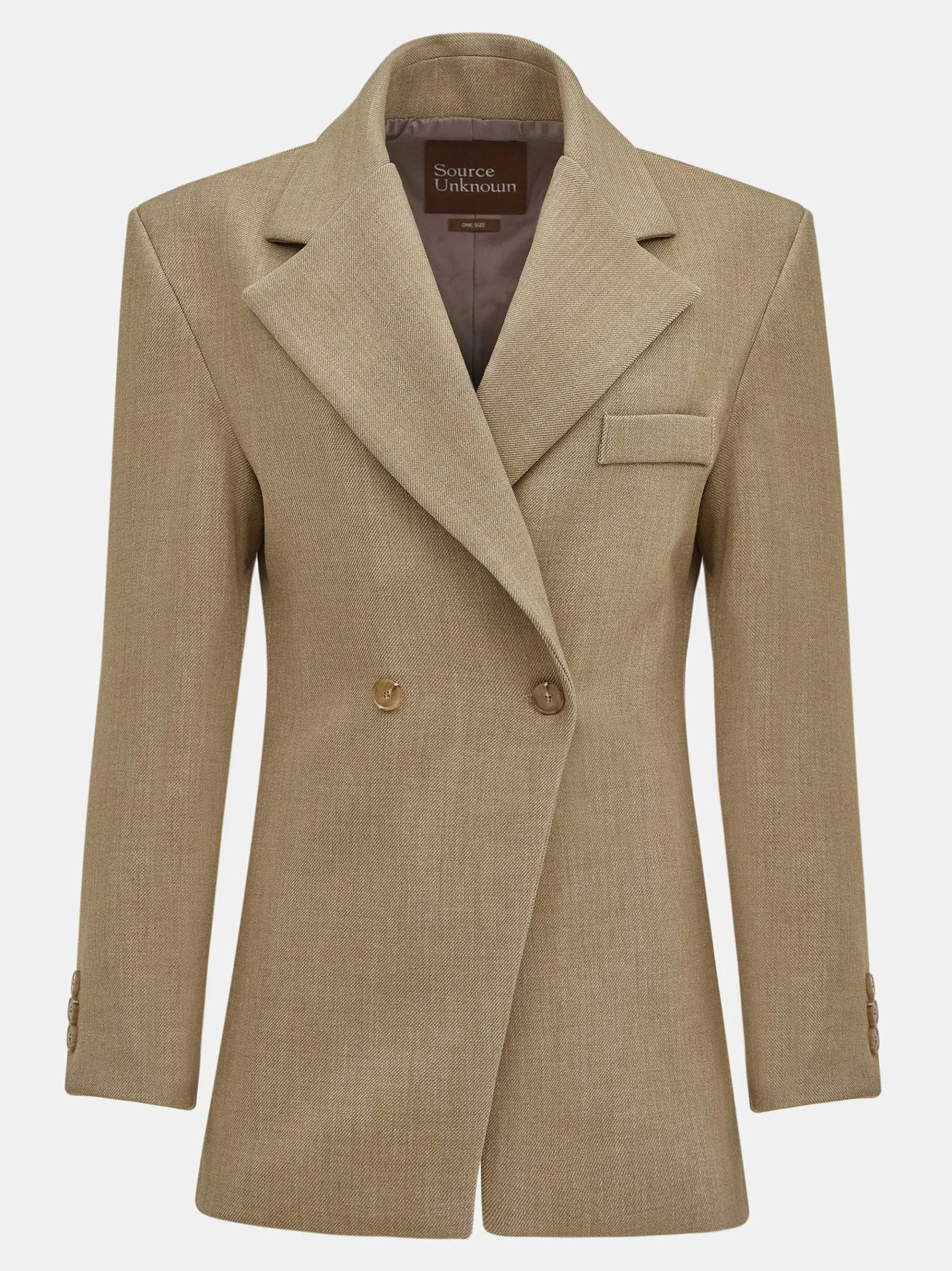 Source Unknown Vêtements D'Exterieur-Blazer Cintre A Double Boutonnage Nangy, Beige Beige