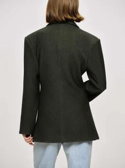 Source Unknown Vêtements D'Exterieur-Blazer Cintre A Double Boutonnage Nangy, Gris Charbon