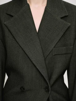 Source Unknown Vêtements D'Exterieur-Blazer Cintre A Double Boutonnage Nangy, Gris Charbon