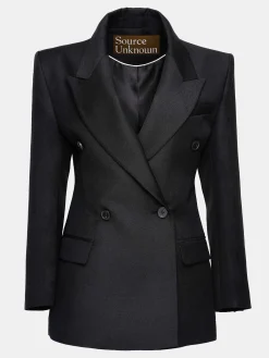 Source Unknown Vêtements-Blazer Cintre A Double Boutonnage Leonara, Noir