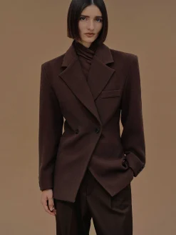 Source Unknown Vêtements-Blazer Cintre A Double Boutonnage Nangy, Noix De Pecan