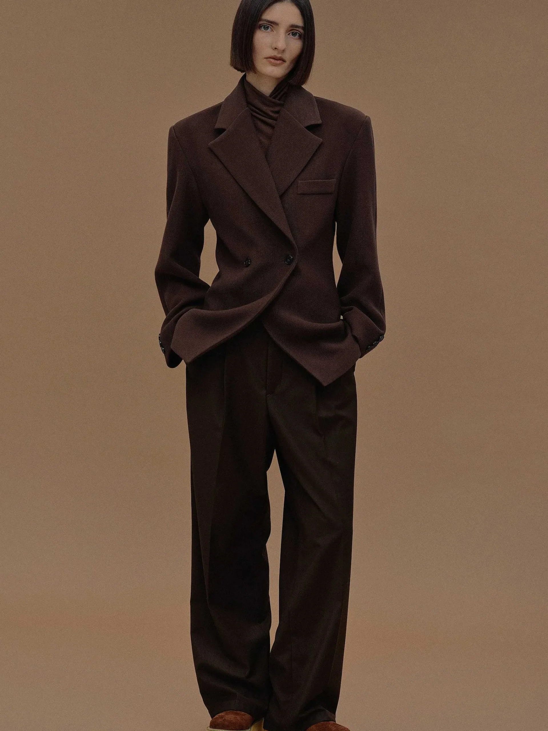 Source Unknown Vêtements-Blazer Cintre A Double Boutonnage Nangy, Noix De Pecan