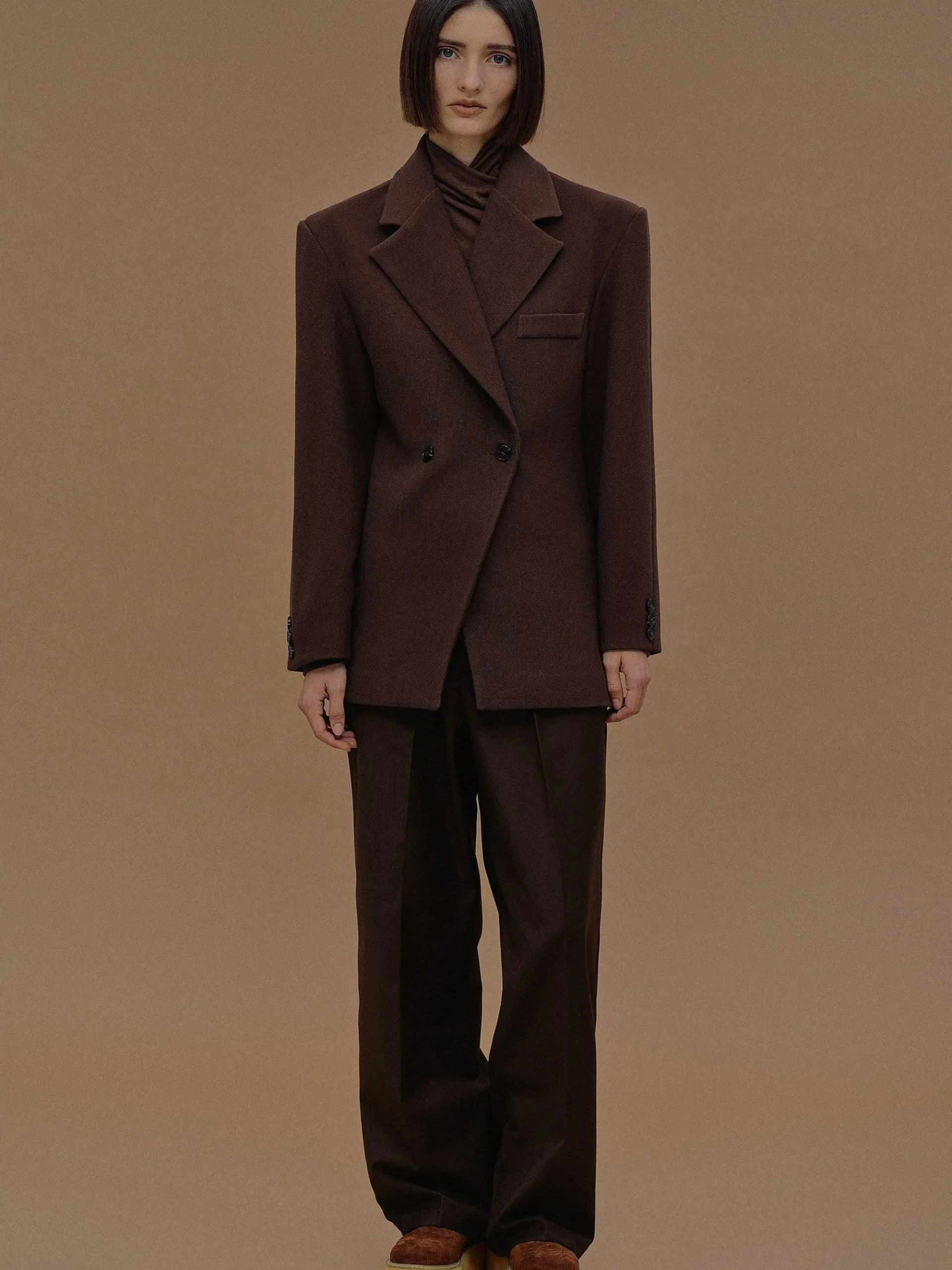 Source Unknown Vêtements-Blazer Cintre A Double Boutonnage Nangy, Noix De Pecan