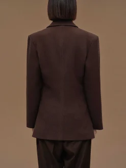 Source Unknown Vêtements-Blazer Cintre A Double Boutonnage Nangy, Noix De Pecan
