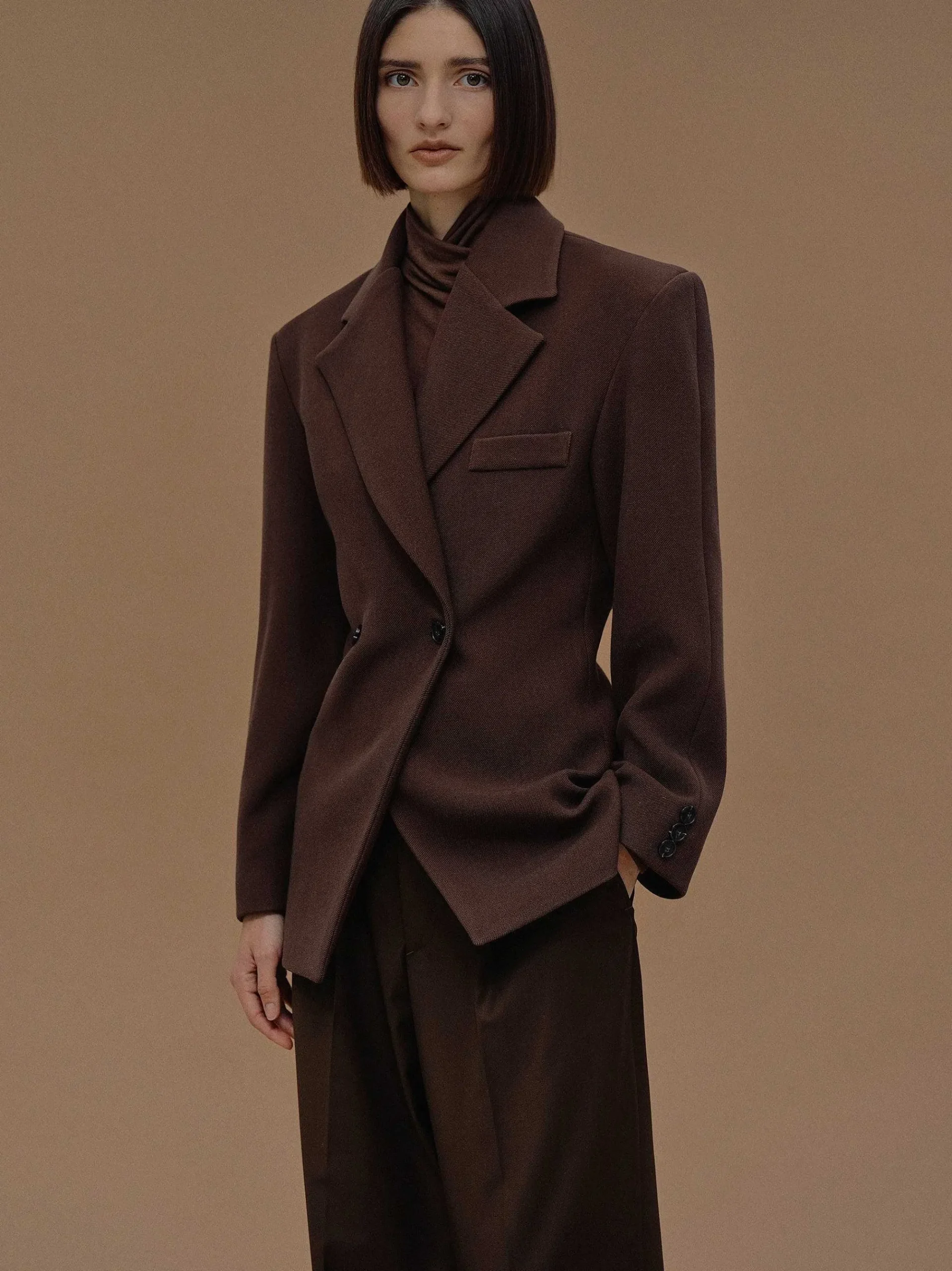 Source Unknown Vêtements-Blazer Cintre A Double Boutonnage Nangy, Noix De Pecan