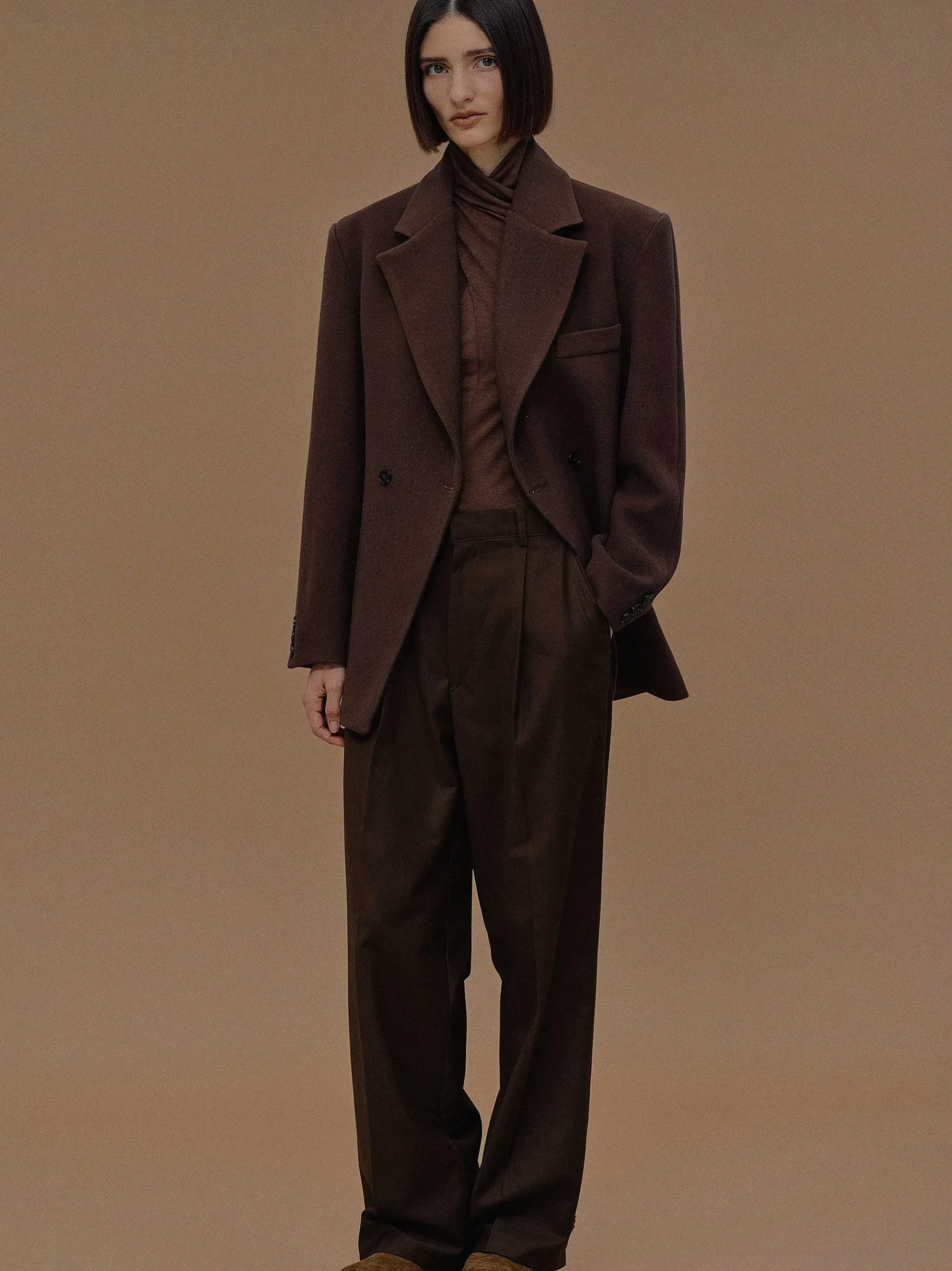 Source Unknown Vêtements-Blazer Cintre A Double Boutonnage Nangy, Noix De Pecan