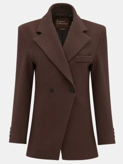 Source Unknown Vêtements D'Exterieur-Blazer Cintre A Double Boutonnage Nangy, Noix De Pecan