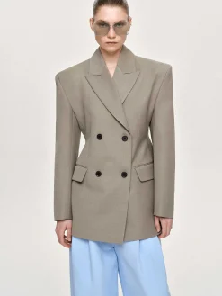 Source Unknown Vêtements D'Exterieur-Blazer Croise Messi, Dune