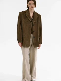 Source Unknown Accessoires-Blazer En Peau D'Agneau Hailey, Noix De Pecan