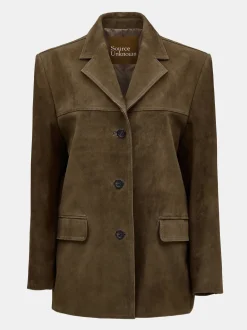 Source Unknown Accessoires-Blazer En Peau D'Agneau Hailey, Noix De Pecan