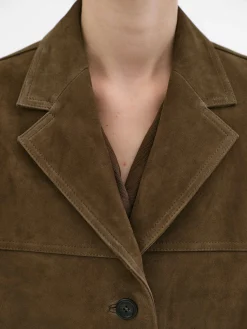Source Unknown Accessoires-Blazer En Peau D'Agneau Hailey, Noix De Pecan