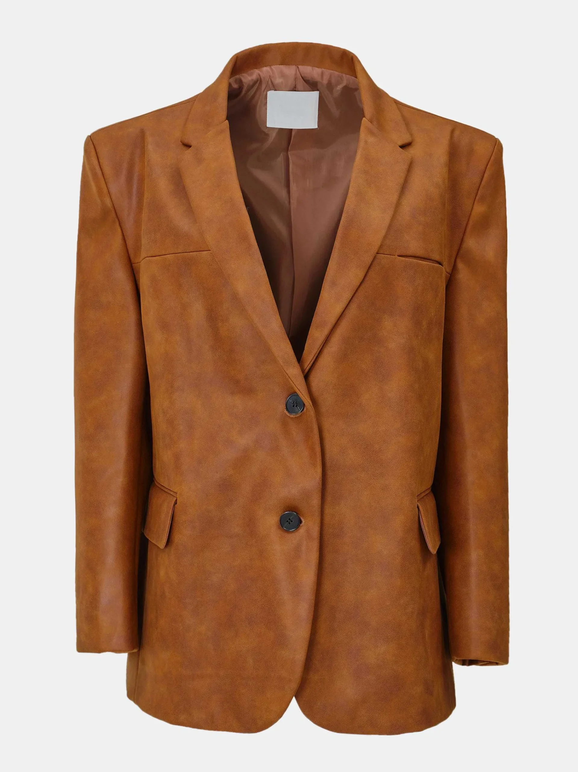 Source Unknown Accessoires-Blazer Lui En Simili Cuir, Marron Rouille