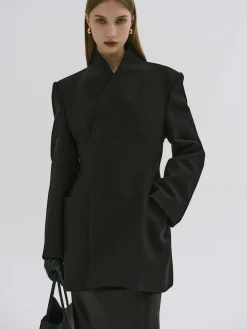 Source Unknown Vêtements D'Exterieur-Blazer Portefeuille Corrin, Noir