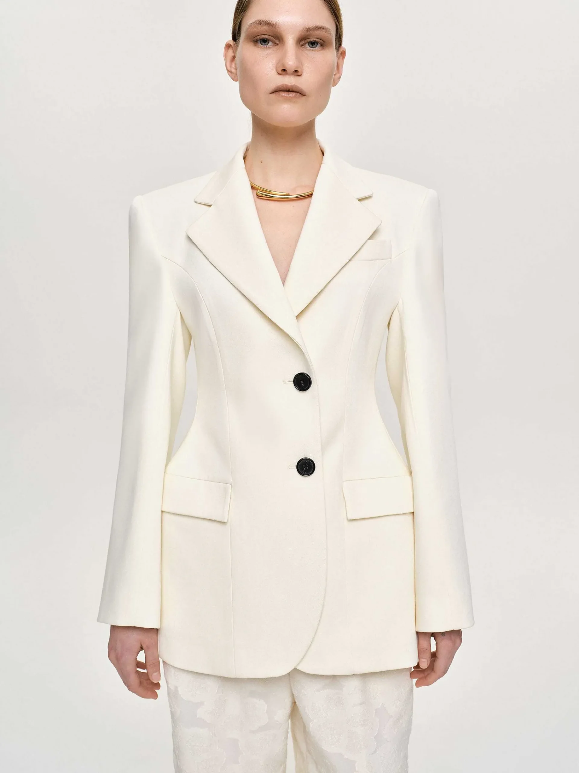 Source Unknown Vêtements-Blazer Sablier Poldo, Creme