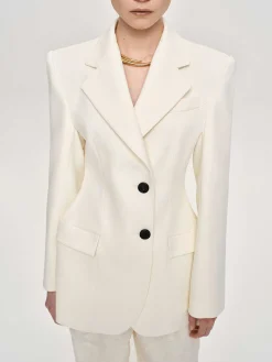 Source Unknown Vêtements-Blazer Sablier Poldo, Creme