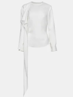 Source Unknown Hauts-Blouse Echarpe Drapee Notte, Blanc