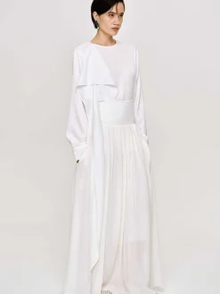 Source Unknown Hauts-Blouse Echarpe Drapee Notte, Blanc