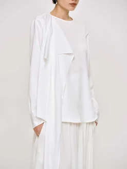 Source Unknown Hauts-Blouse Echarpe Drapee Notte, Blanc