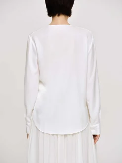 Source Unknown Vêtements-Blouse Echarpe Drapee Notte, Blanc