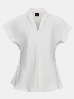 Source Unknown Hauts-Blouse En Crepe A Col En V, Blanc