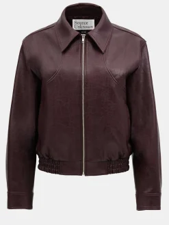 Source Unknown Accessoires-Blouson Aviateur Ennio En Similicuir, Acajou