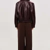 Source Unknown Accessoires-Blouson Aviateur Ennio En Similicuir, Acajou